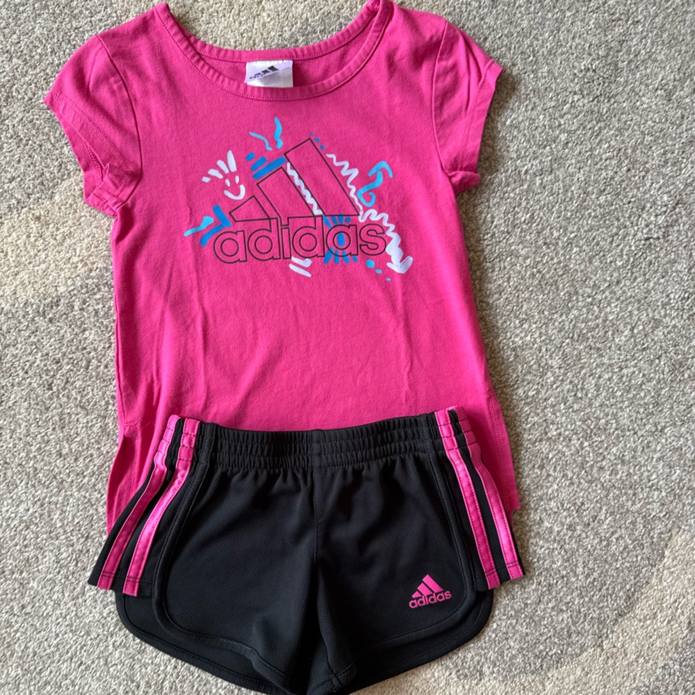 Adidas Pink and Black Athletic Set